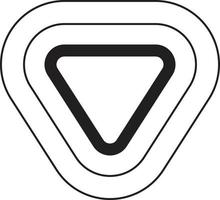 logotipo abstrato do triângulo e botão play em estilo moderno e minimalista vetor