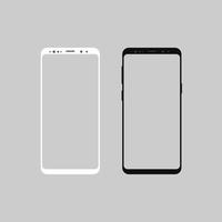 ilustração vetorial realista de smartphones isolados. maquete de celular com tela em branco isolada em uma cor de fundo vetor