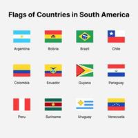 bandeiras de países da américa do sul. bandeiras de países da américa do sul. vetor