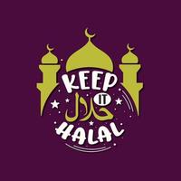 mantê-lo letras de citações religiosas halal-islâmicas. vetor