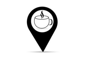 ilustração de um ícone de marca de mapa para chá de café vetor