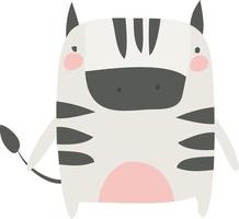 pequena zebra, ilustração, vetor em fundo branco.