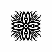 mandala logotipo de símbolo de chama tribal em fundo branco. desenho de tatuagem de decalque de estêncil. ilustração vetorial plana. vetor