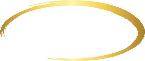 vetor de elemento de design de traçado de pincel de ouro oval