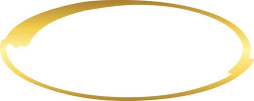 vetor de elemento de design de traçado de pincel de ouro oval