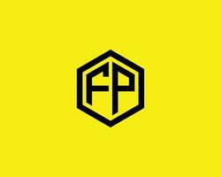 modelo de vetor de design de logotipo fp pf