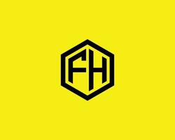 modelo de vetor de design de logotipo fh hf