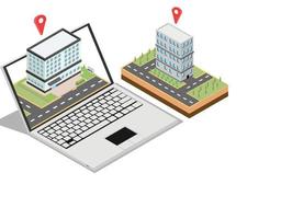 conceito isométrico de marketing doméstico, ilustração vetorial adequada para diagramas, infográficos e outros ativos gráficos vetor