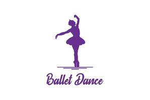 beleza mulher menina senhora bailarina silhueta dançando balé design de logotipo vetor