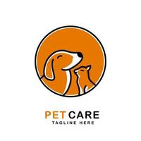 ilustrações de estoque. logotipo de gato de cachorro. logotipo de cuidados com animais de estimação. loja de animais. vetor