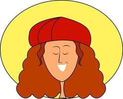 menina com chapéu vermelho, ilustração, vetor em fundo branco