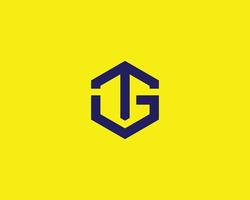 modelo de vetor de design de logotipo gt tg