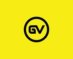 modelo de vetor de design de logotipo gv vg