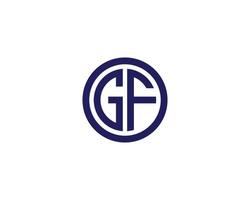 modelo de vetor de design de logotipo gf fg