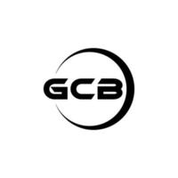 design de logotipo de carta gcb na ilustração. logotipo vetorial, desenhos de caligrafia para logotipo, pôster, convite, etc. vetor