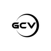 design de logotipo de carta gcv na ilustração. logotipo vetorial, desenhos de caligrafia para logotipo, pôster, convite, etc. vetor