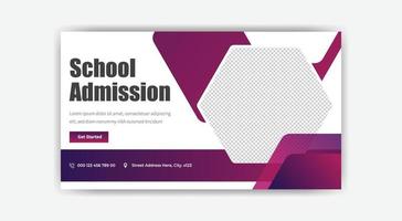 design de modelo de miniatura de admissão escolar. vetor livre