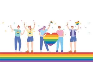 comunidade LGBTQ para parada e comemoração do orgulho vetor