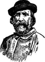 giuseppe garibaldi, ilustração vintage vetor