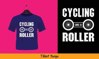 andar de bicicleta como um rolo - design de camiseta vetorial. vetor