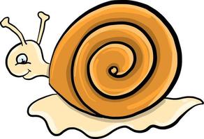 caracol lento, ilustração, vetor em fundo branco