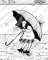 chuva, ilustração vintage vetor