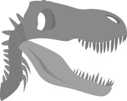 crânio de dinossauro, ilustração, vetor em fundo branco.