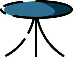 mesa redonda azul, ilustração, vetor em um fundo branco.