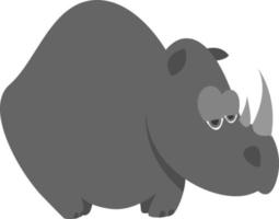 grande rinoceronte, ilustração, vetor em fundo branco