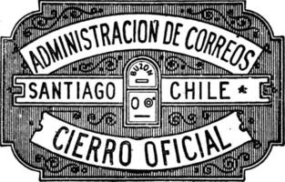 chile selo oficialmente selado valor desconhecido, 1892, ilustração vintage vetor