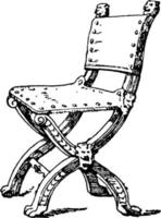 renascimento, cadeira dobrável, ilustração vintage. vetor