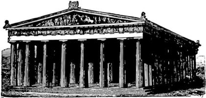Partenon, um templo célebre em Atenas, gravura vintage. vetor