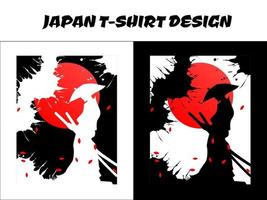 design de camiseta japonesa, silhueta japão samurai vetor para o conceito de design de camiseta, ilustração em vetor samurai masculino, silhueta samurai