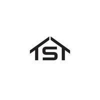 letra ts, st, tts, stt ou tst e logotipo da casa ou design de ícone vetor