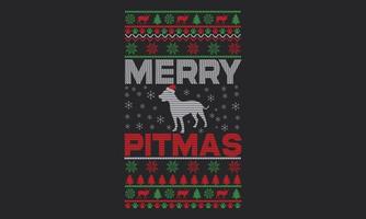 design de natal de camisola feia. feliz design pitmas. vetor