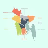 infográfico de mapa detalhado moderno de bangladesh vetor