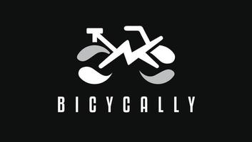 modelo de design de logotipo de bicicleta criativa minimalista moderno vetor