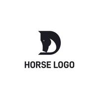 design de logotipo de cavalo letra d vetor