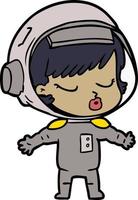 personagem de astronauta vetorial em estilo cartoon vetor