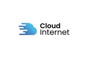 logotipo de tecnologia de nuvem elegante digital vetor