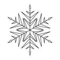 ícone de vetor doodle floco de neve. tema de natal e inverno. ilustração plana simples sobre fundo branco.