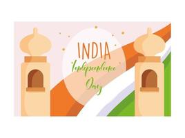 poster feliz dia da independência da Índia vetor