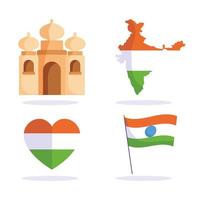 conjunto de emblema nacional indiano vetor