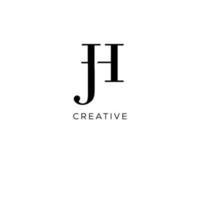 jh design de logotipo de letra inicial vetor