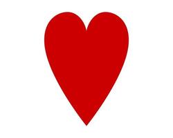 vetor de ícone de coração amor forma vermelha isolado no fundo branco.