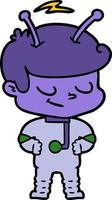 personagem alienígena vetorial em estilo cartoon vetor