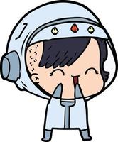 personagem de astronauta vetorial em estilo cartoon vetor