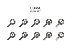Lupa Icon Set Vector grátis