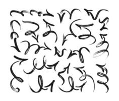 conjunto de flechas. ilustração vetorial de ícone de marcador de setas desenhadas à mão vetor