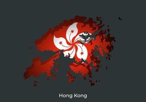 bandeira de Hong Kong. design de estilo de corte de papel da bandeira oficial do mundo. apto para banner, plano de fundo, pôster, modelo de aniversário, feriado do festival, dia independente. vetor eps 10